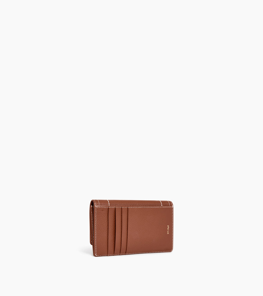 Le Tanneur Ella porte-cartes cuir grainé Mahogany Brown RFID