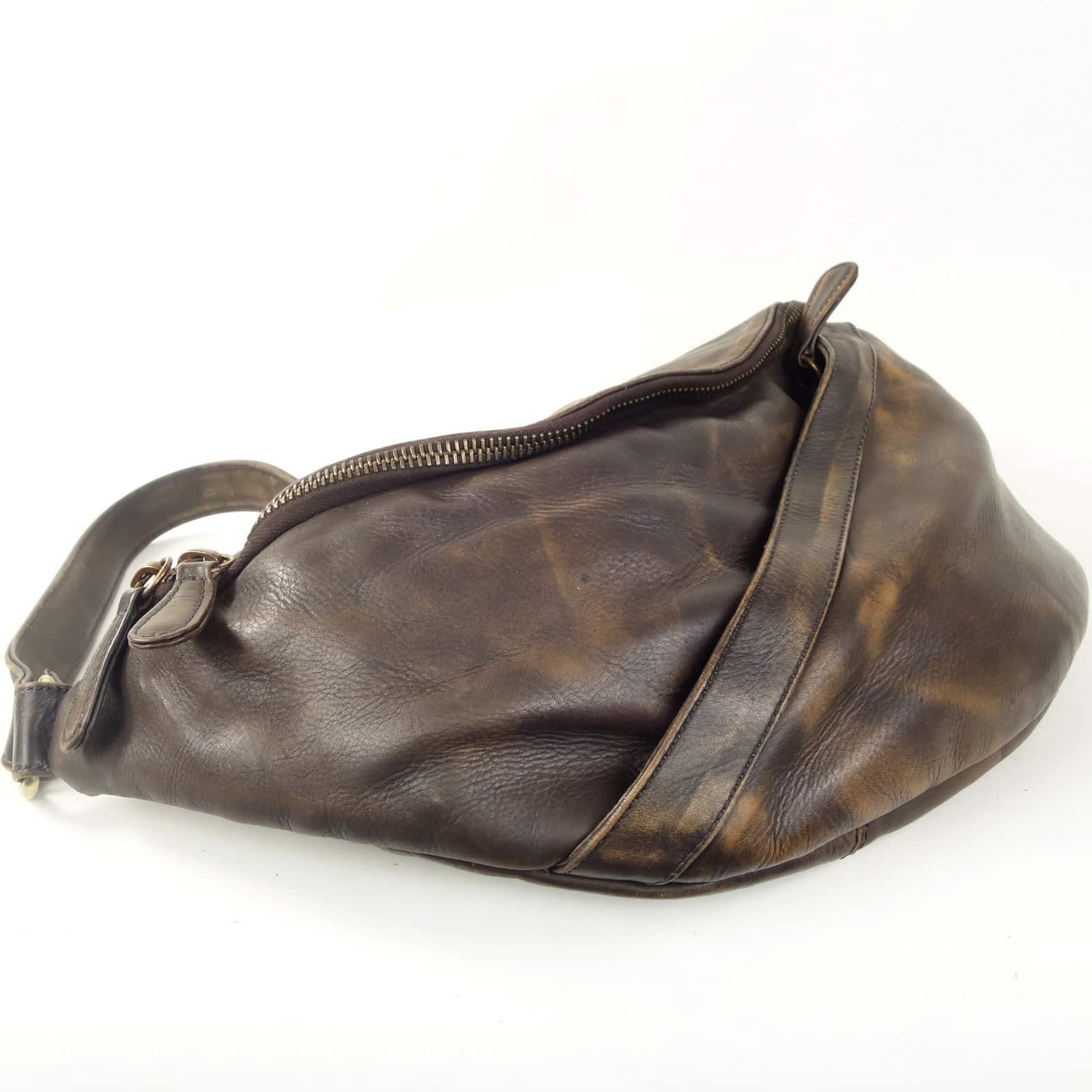 Collection Esprit Cuir BEN sac banane cuir marron vintage homme