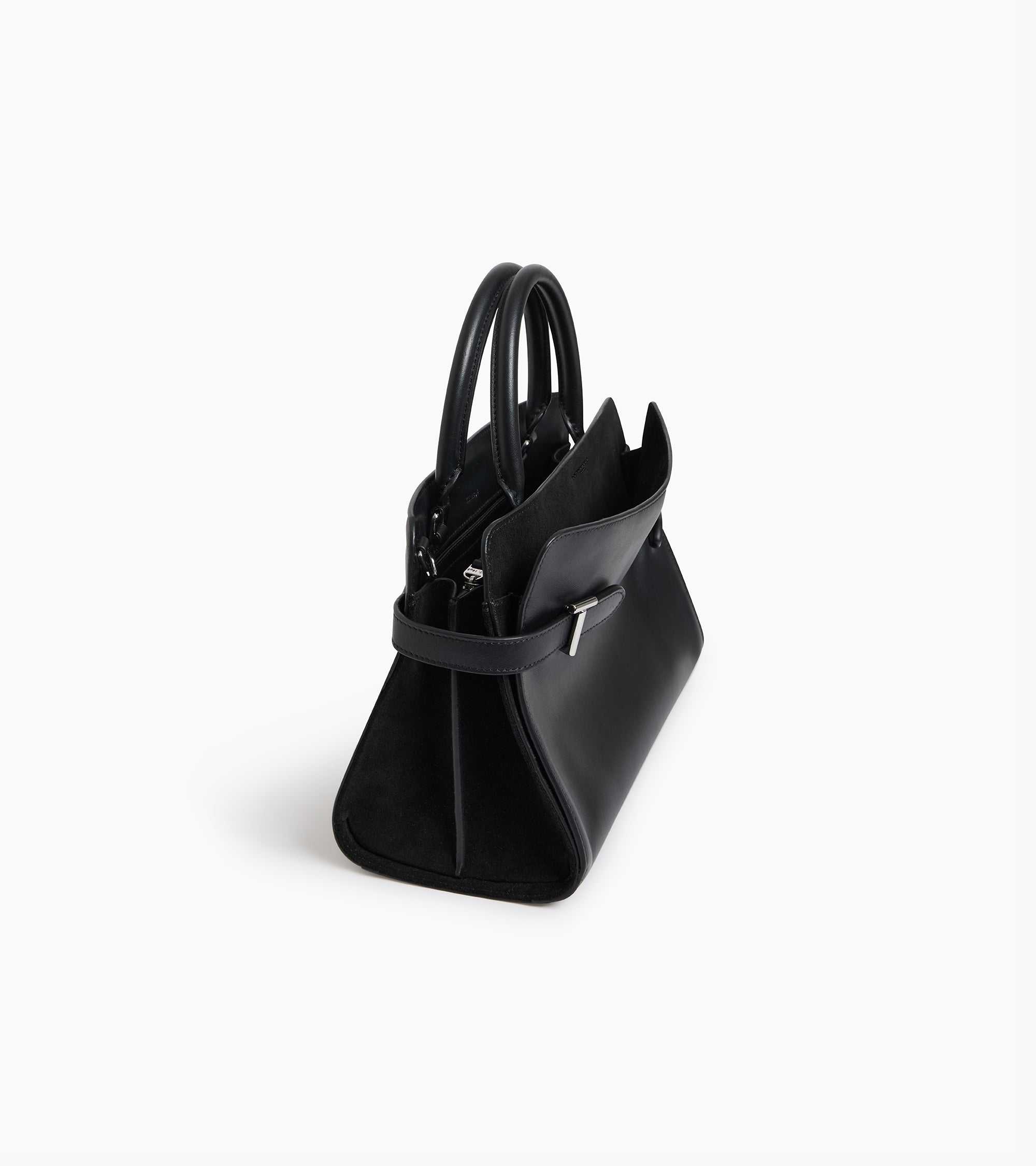 Le Tanneur Emie sac à main cuir lisse noir moyen