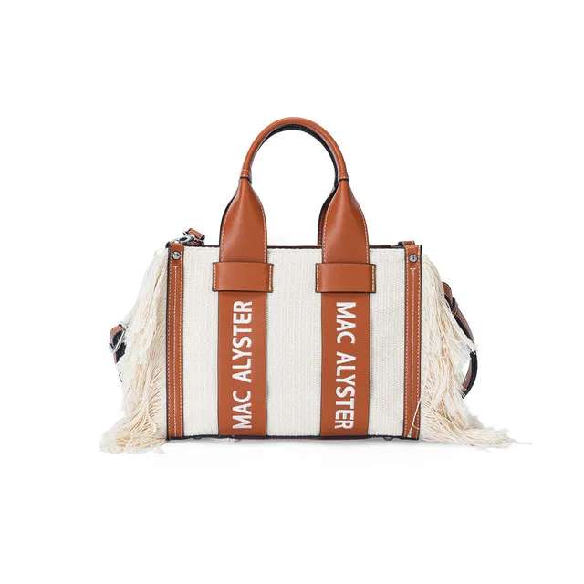 Mac Alyster Clover petit sac à main franges cognac