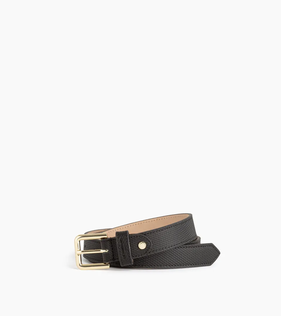 Le Tanneur ceinture femme cuir noir boucle carrée
