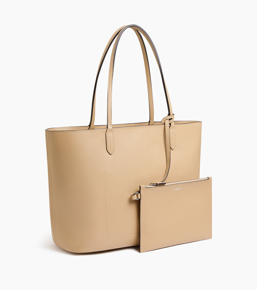 Le Tanneur Louise grand cabas cuir grainé zippé