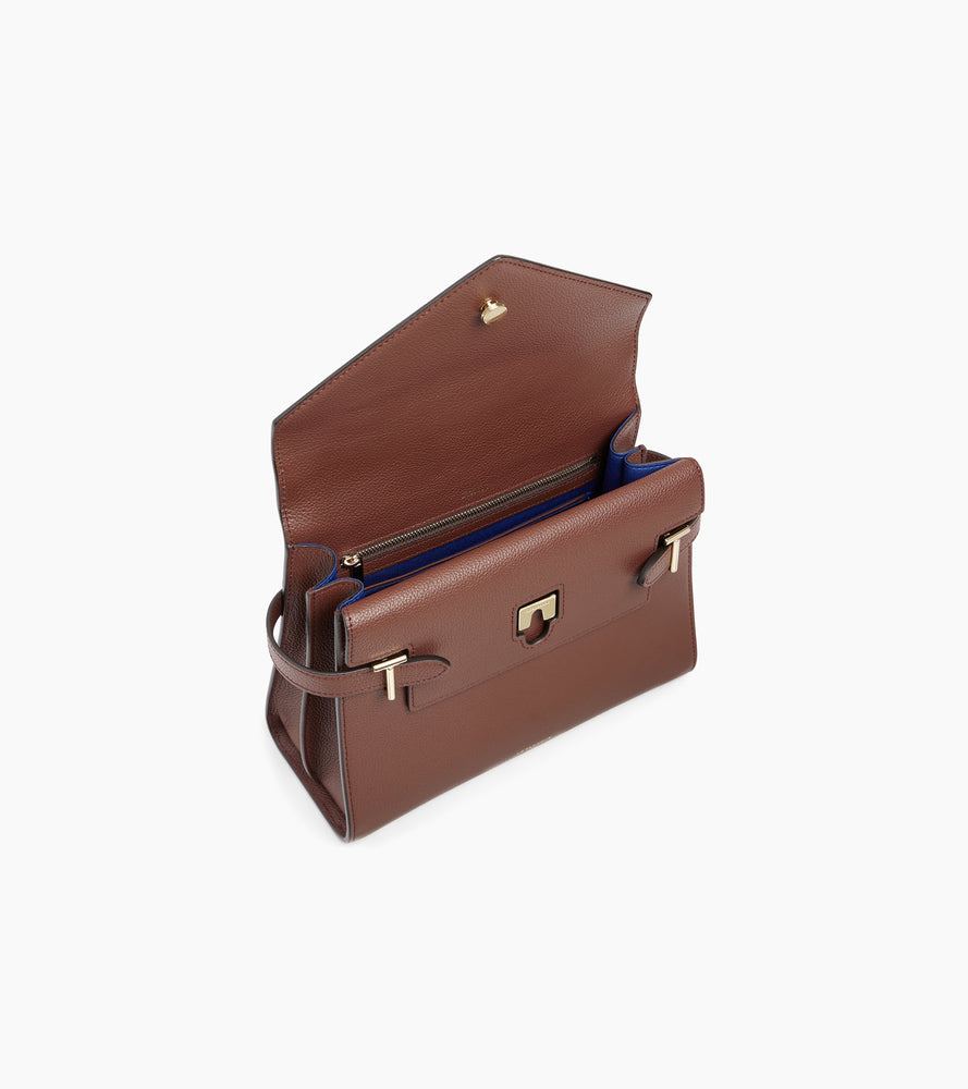 Le Tanneur Emilie sac à main cuir grainé double rabat