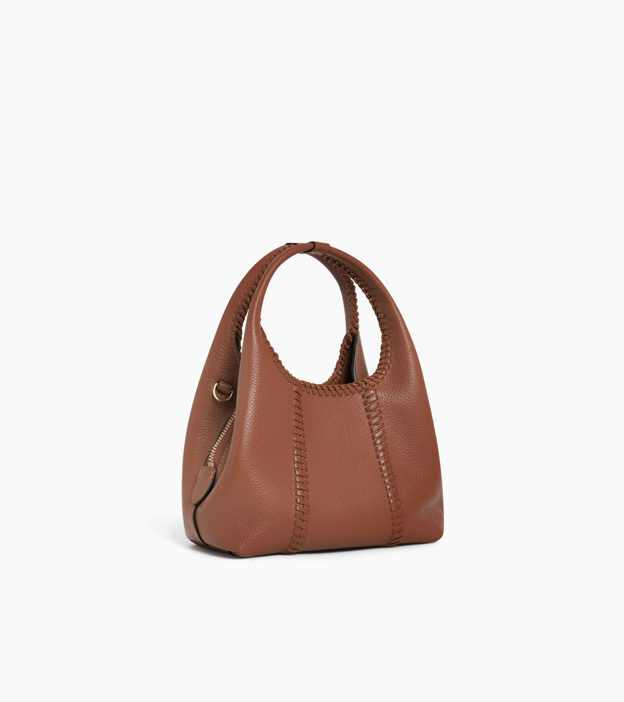 Le Tanneur Juliette mini sac cuir grainé marron Mahogany