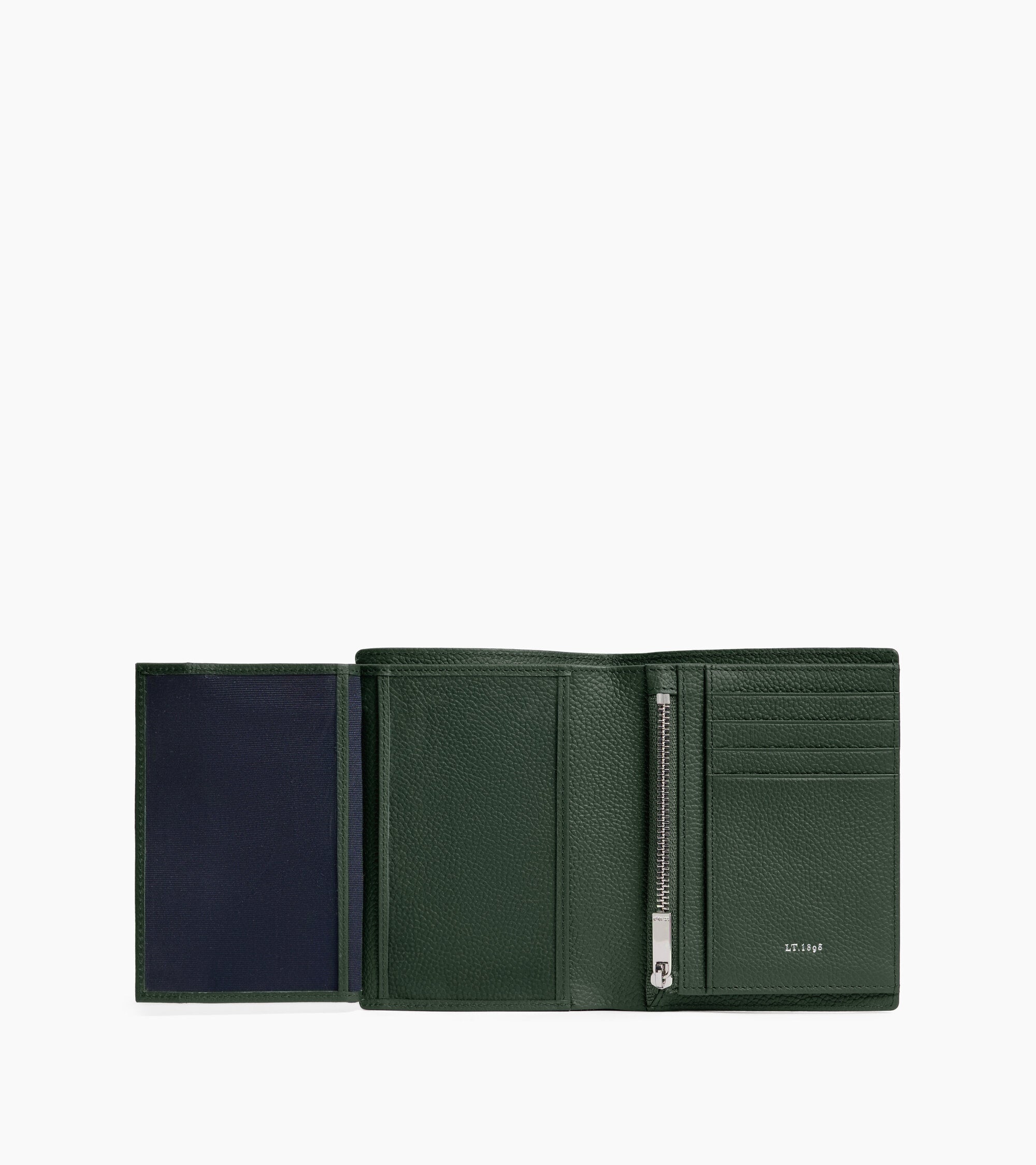 Le Tanneur Lucien portefeuille cuir vert malachite zippé