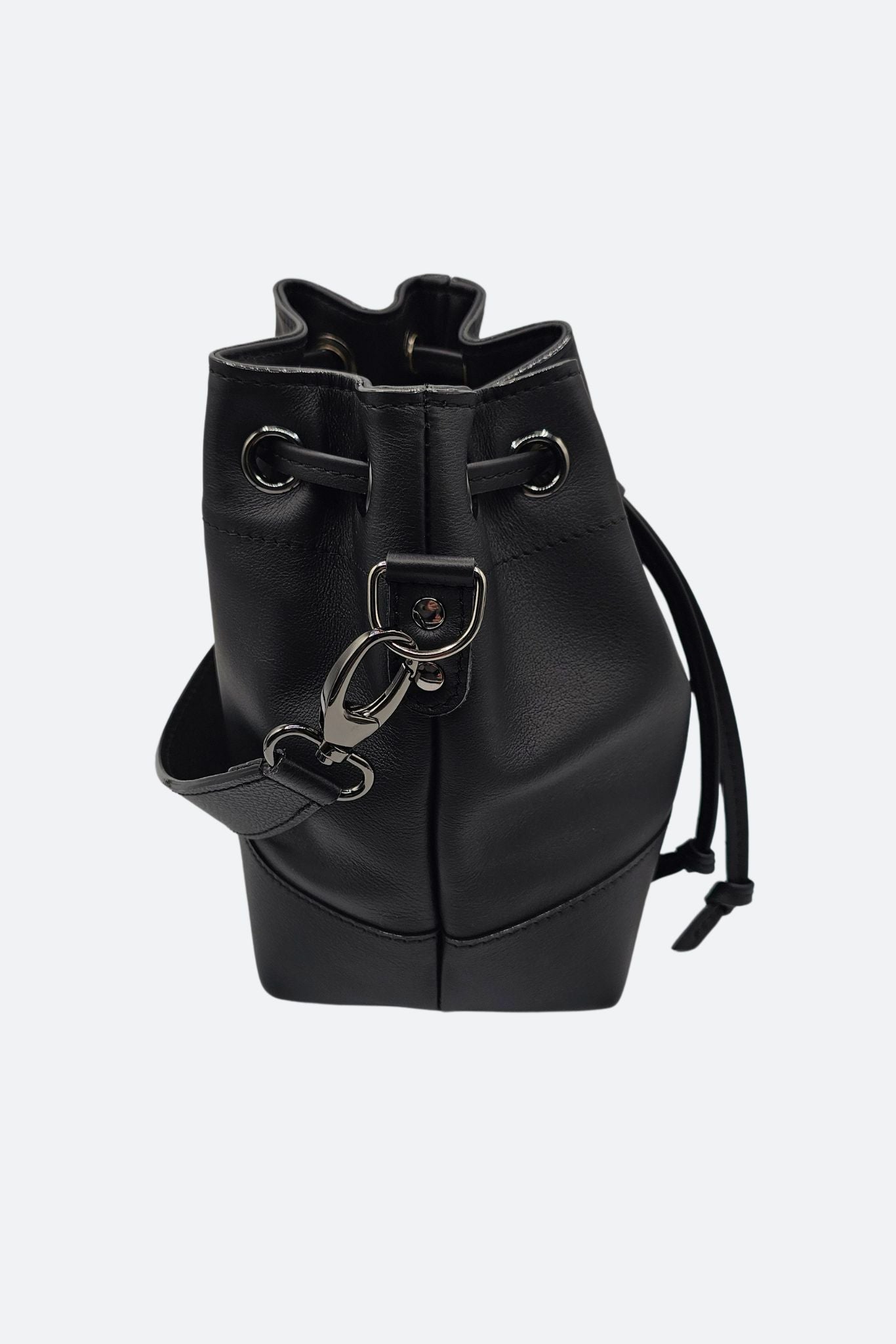 Nodie's Tommy sac seau cuir noir lisse cordon