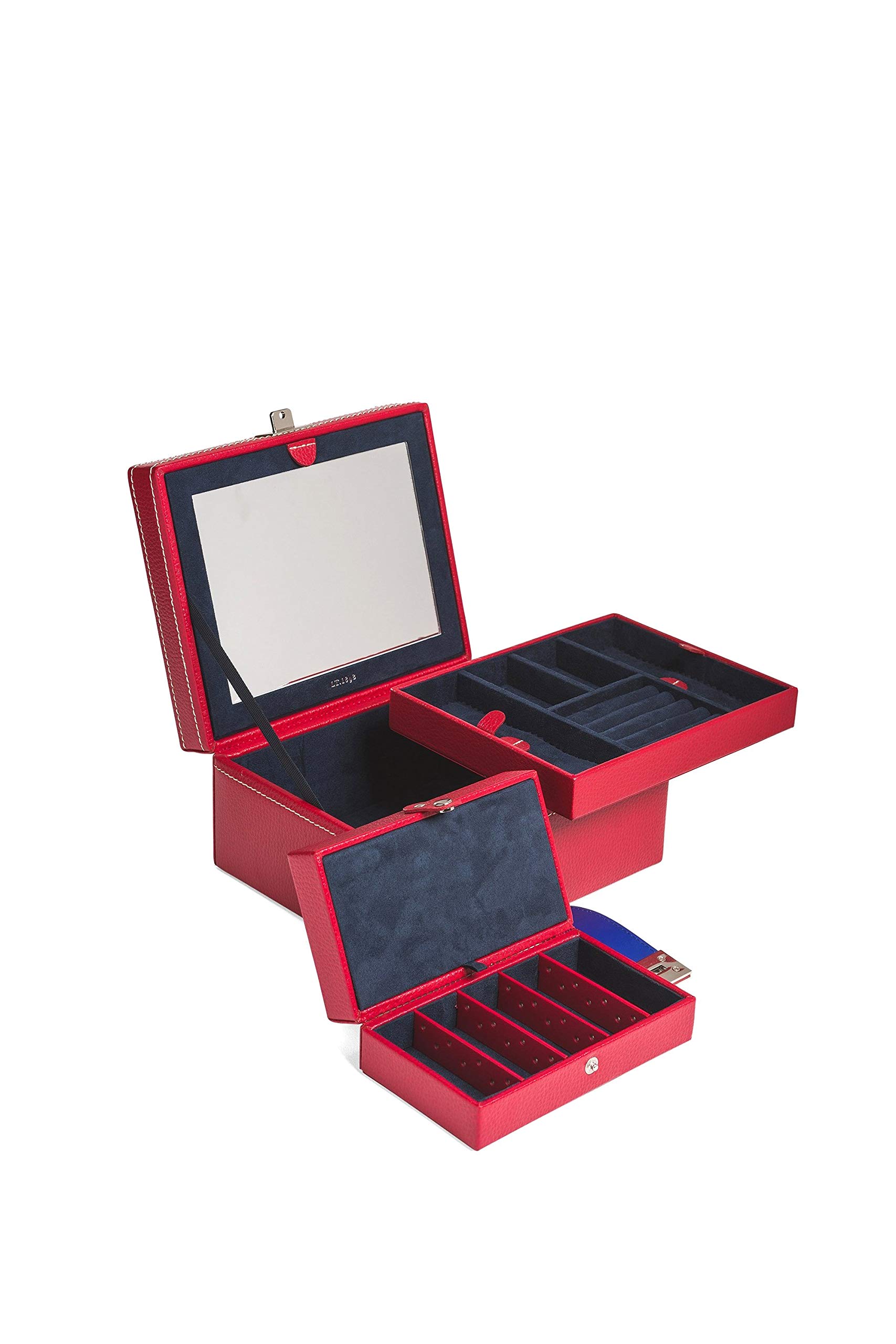 Le Tanneur boîte à bijoux cuir femme velours miroir