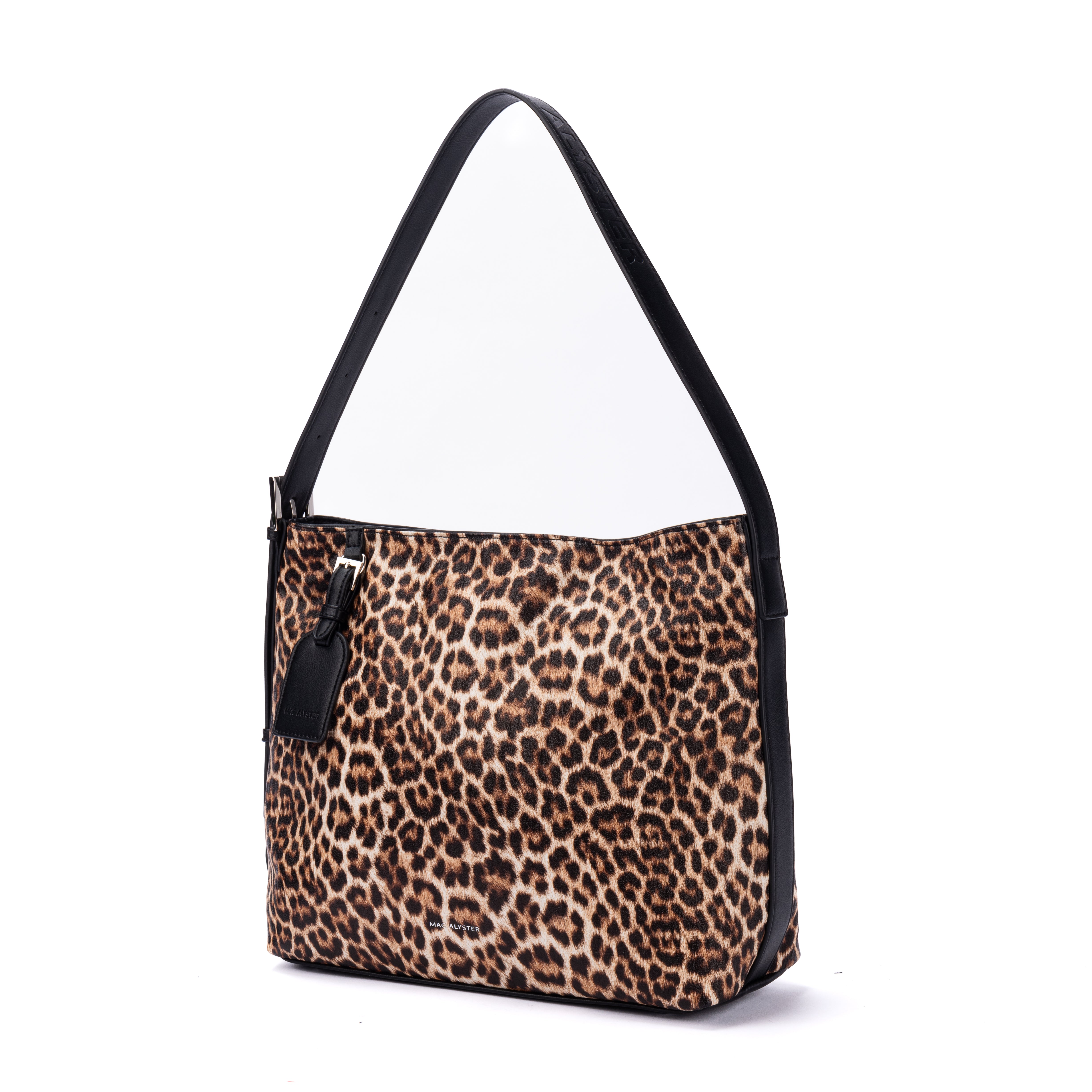 MAC ALYSTER Leopard sac trotteur noir imprimé animal