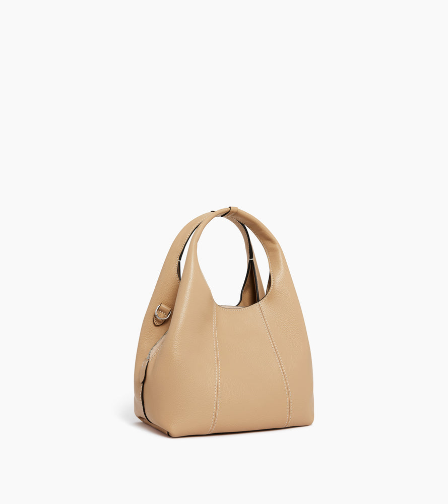 Le Tanneur Juliette petit sac main cuir grainé Desert
