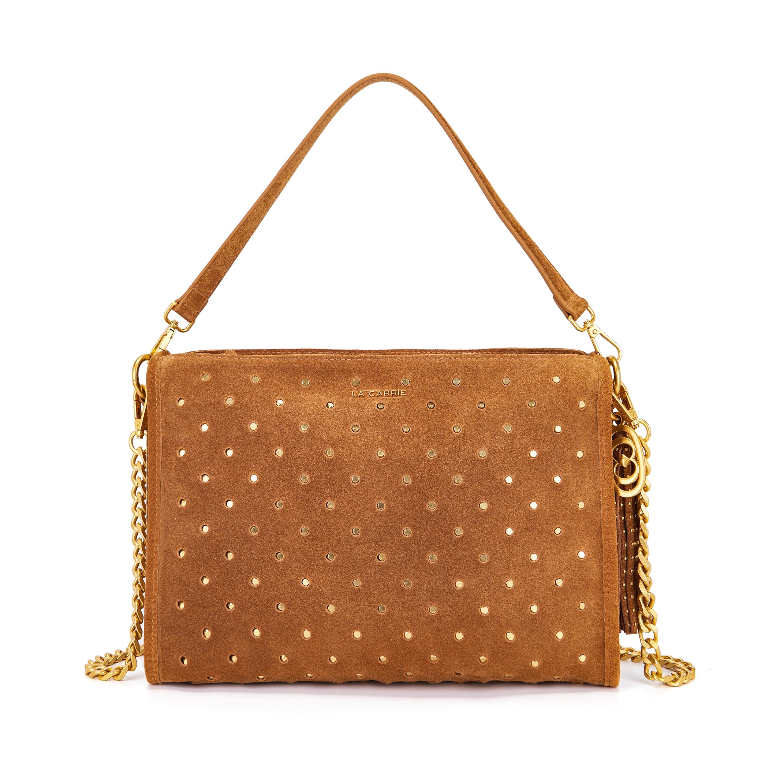 La Carrie Downtown sac épaule bordeaux 34x23 cm suède