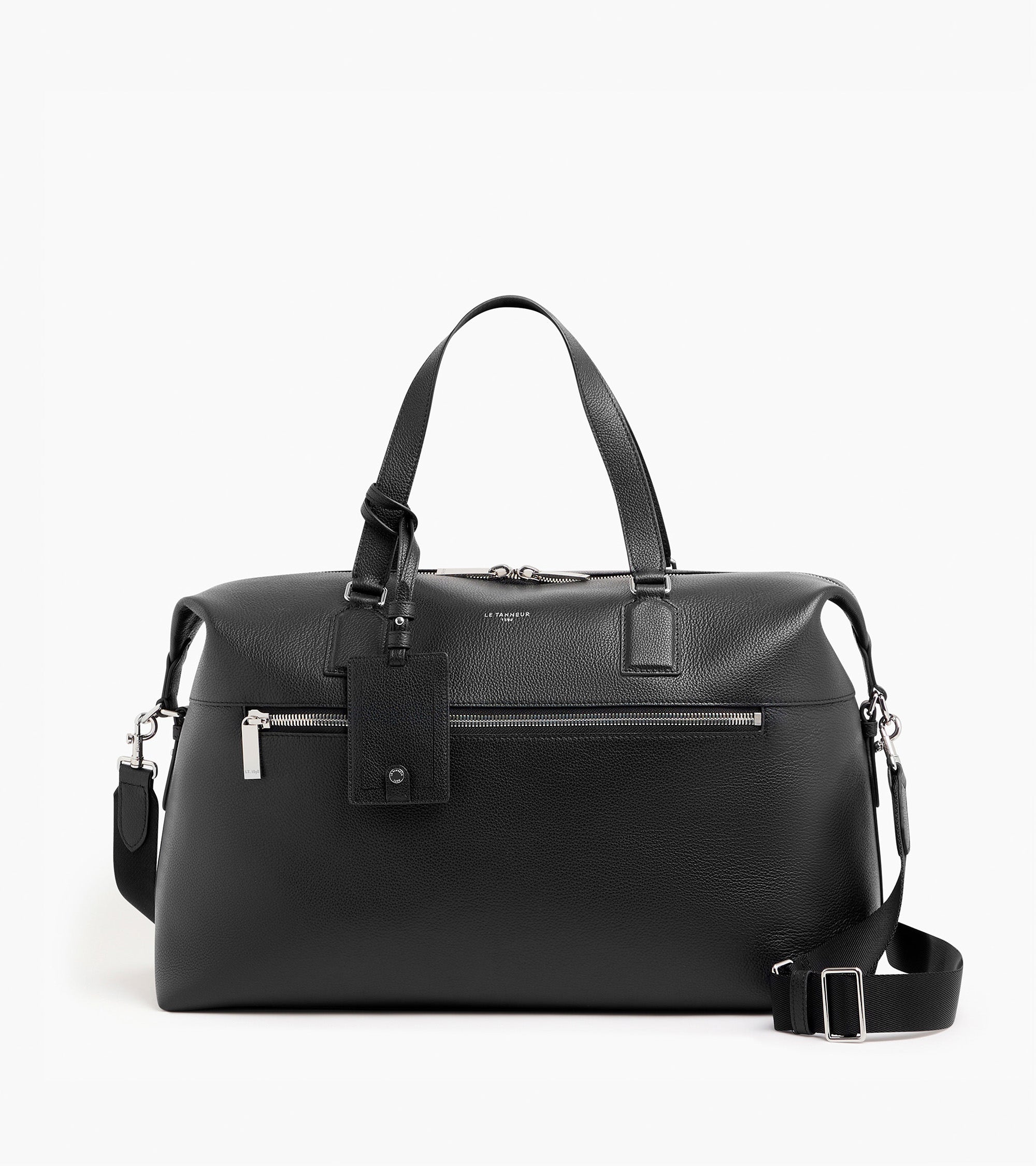 Le Tanneur Emile sac de voyage 24h cuir noir bandoulière