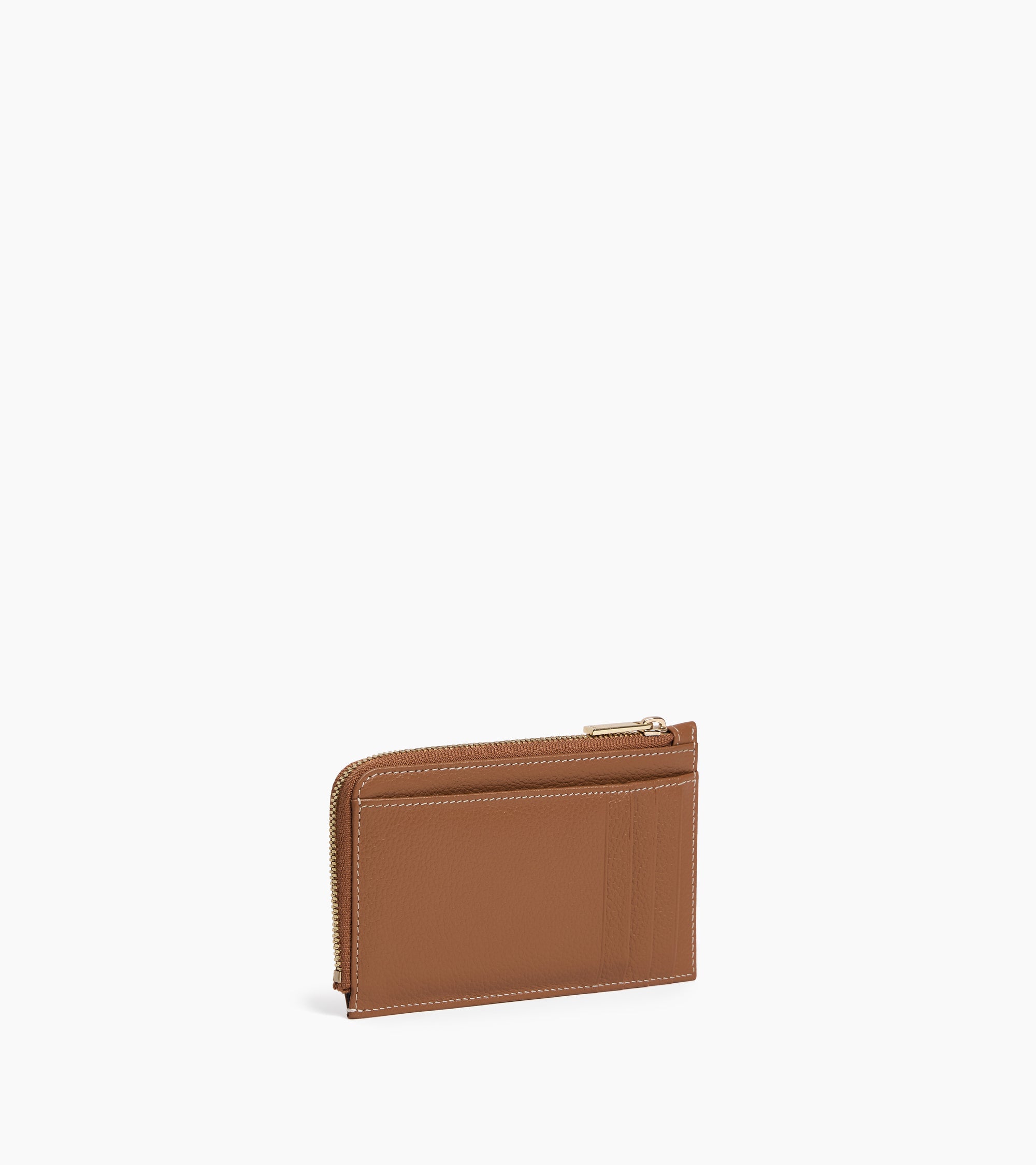 Le Tanneur Albertine porte-cartes cuir grainé marron zippé