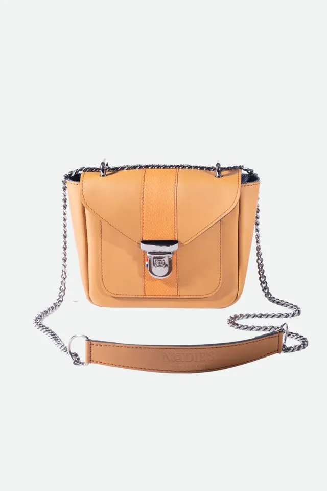 Nodie's Isaac mini sac bandoulière camel lisse cuir poisson