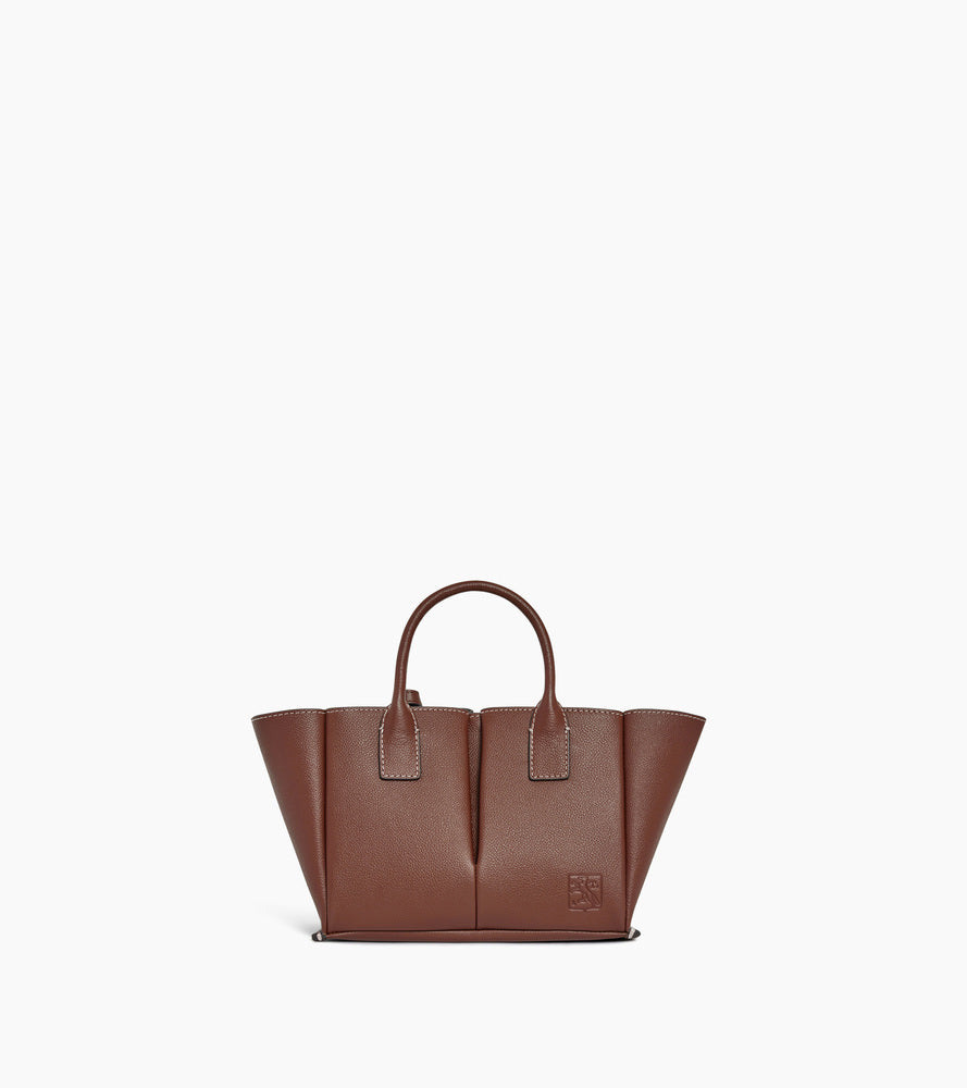Le Tanneur Elena petit sac cuir grainé pochette miroir