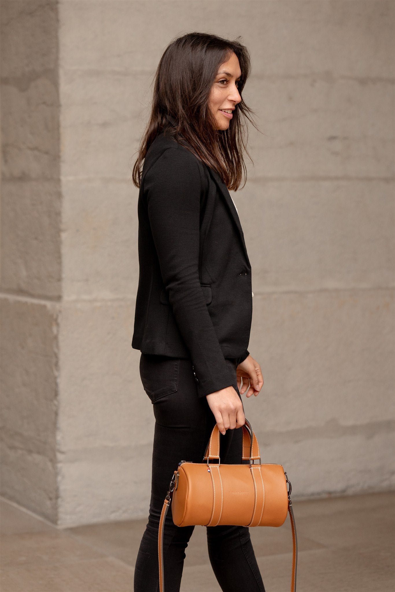 Nodie's Jim camel grainé sac bowling cuir