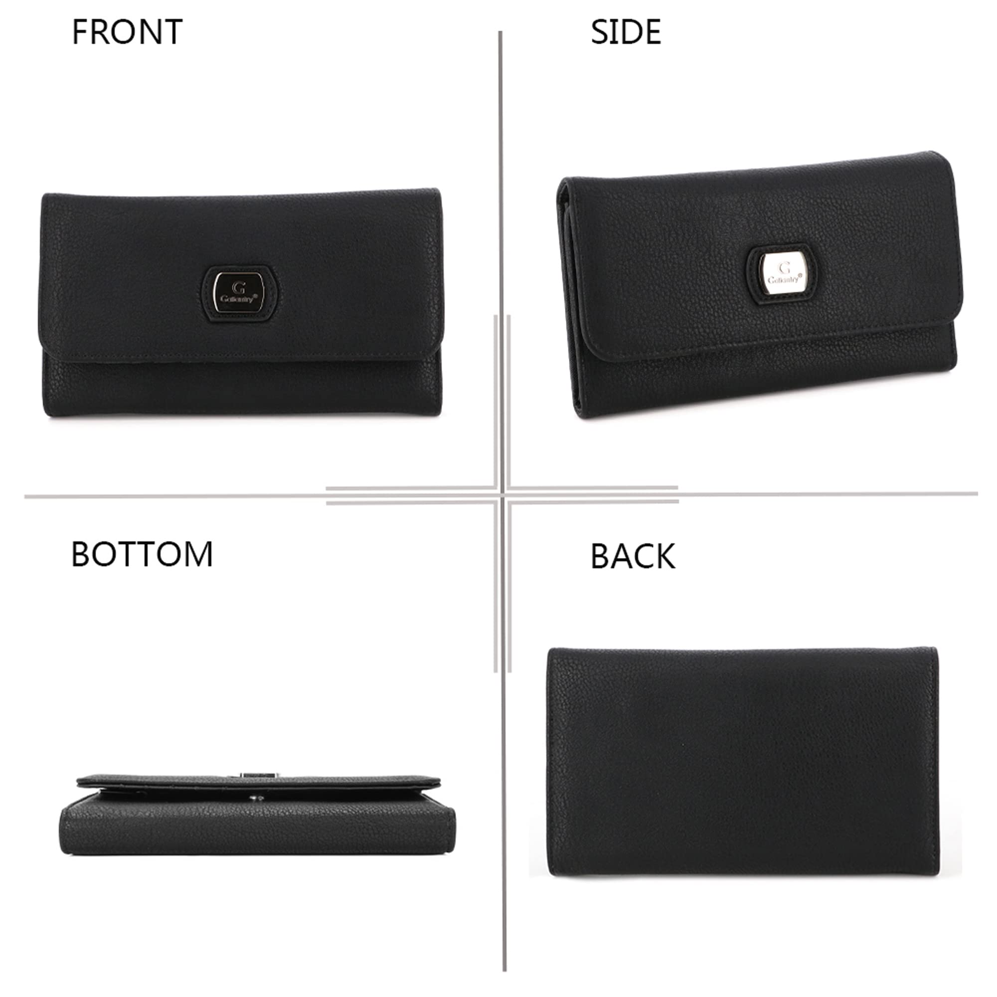 Gallantry Accessoires Portefeuille Long Noir 3 Volets