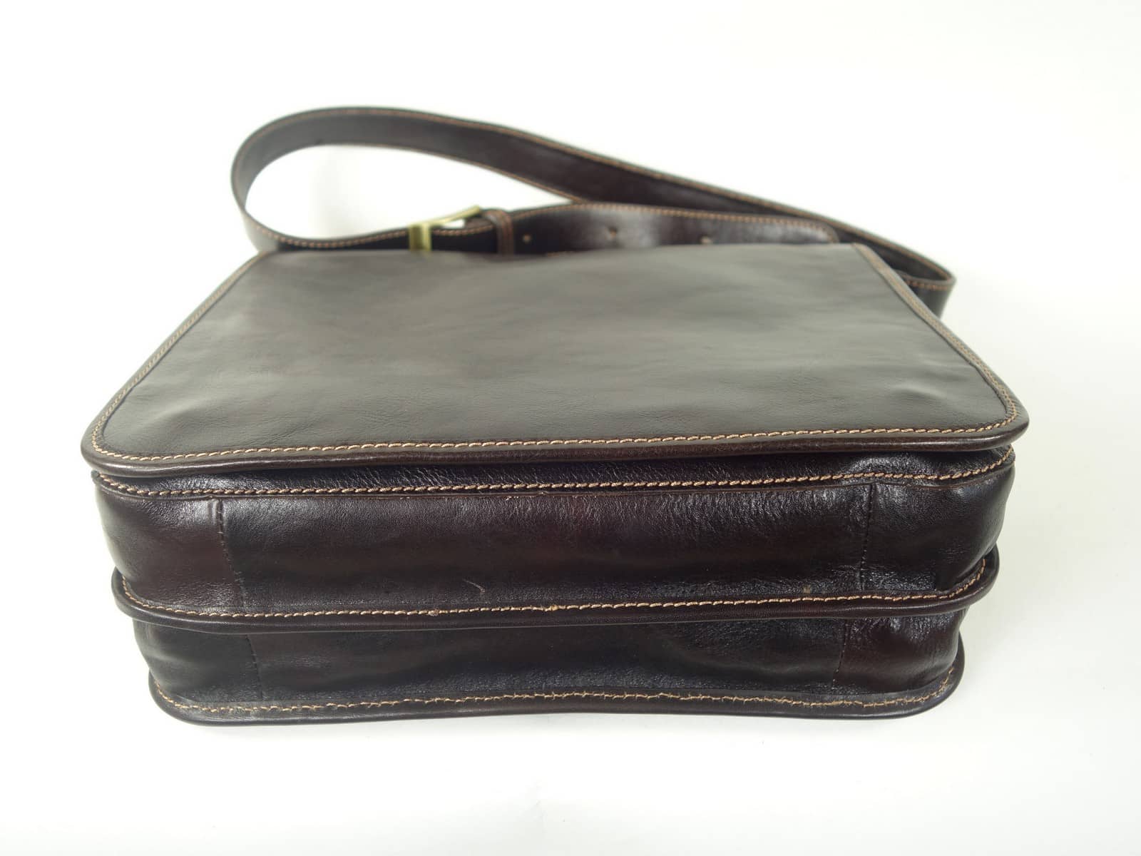 Collection Esprit Cuir Modena besace cuir brun messenger