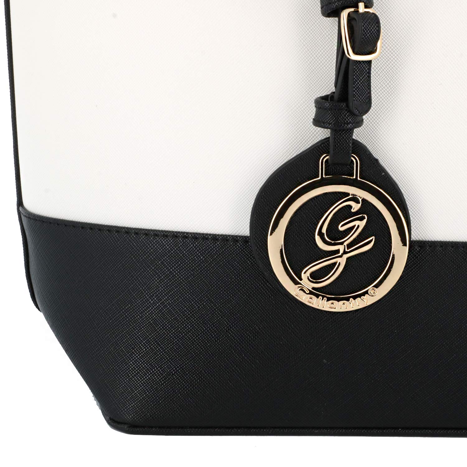 Gallantry Cabas Tote Bag XL A4 blanc noir rayé 45 cm