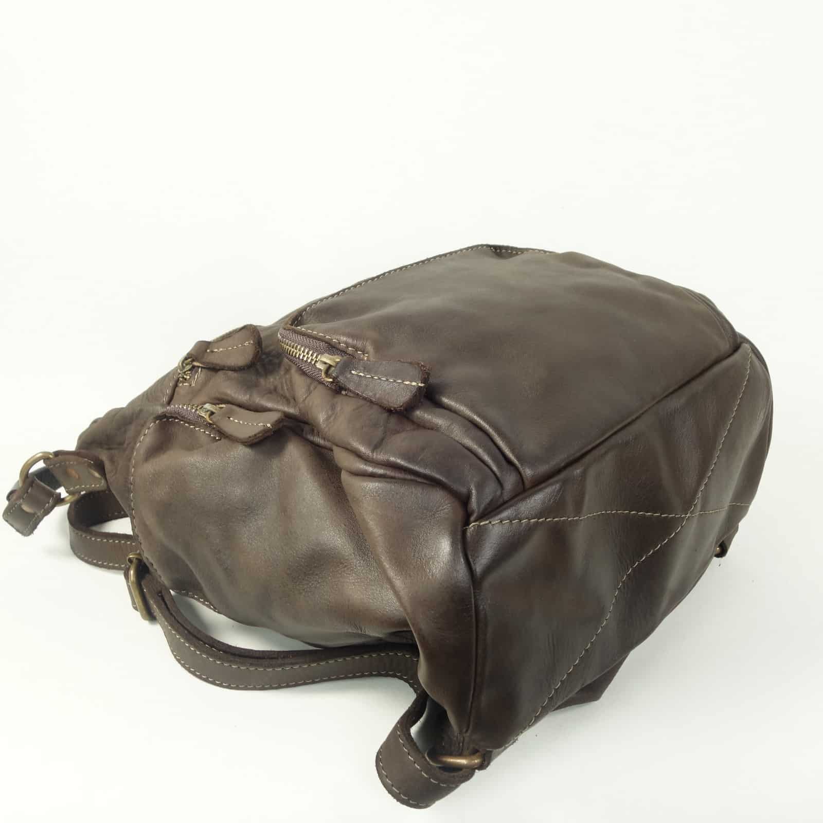 Collection Esprit Cuir Milo sac à dos cuir marron foncé vieilli