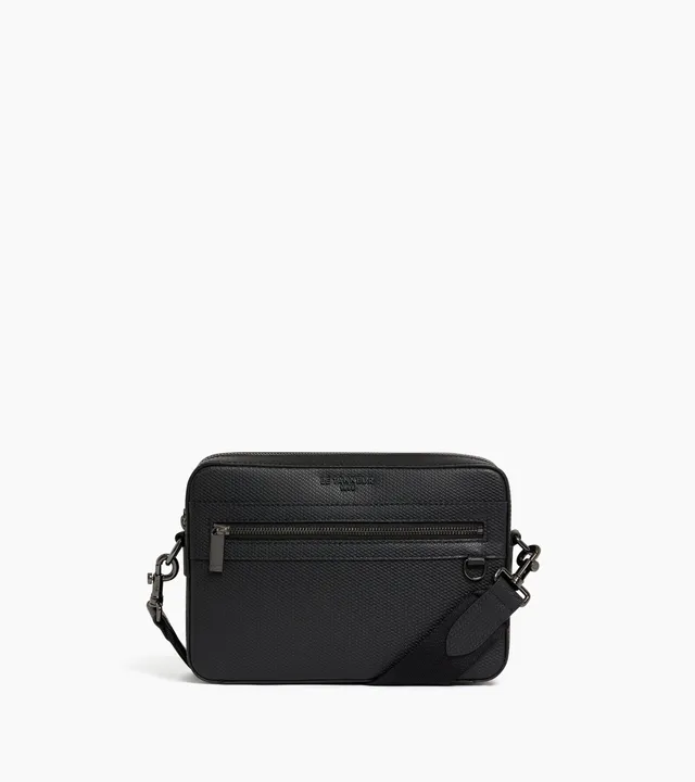 Le Tanneur Emile sacoche cuir signature T Black camera bag