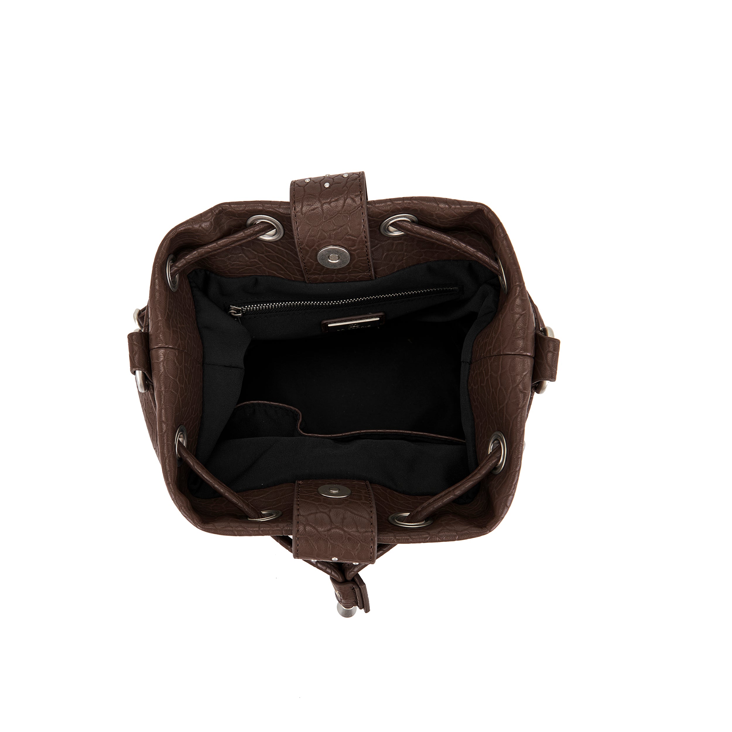 La Carrie Bag Monterrey sac seau marron 26x28cm coco