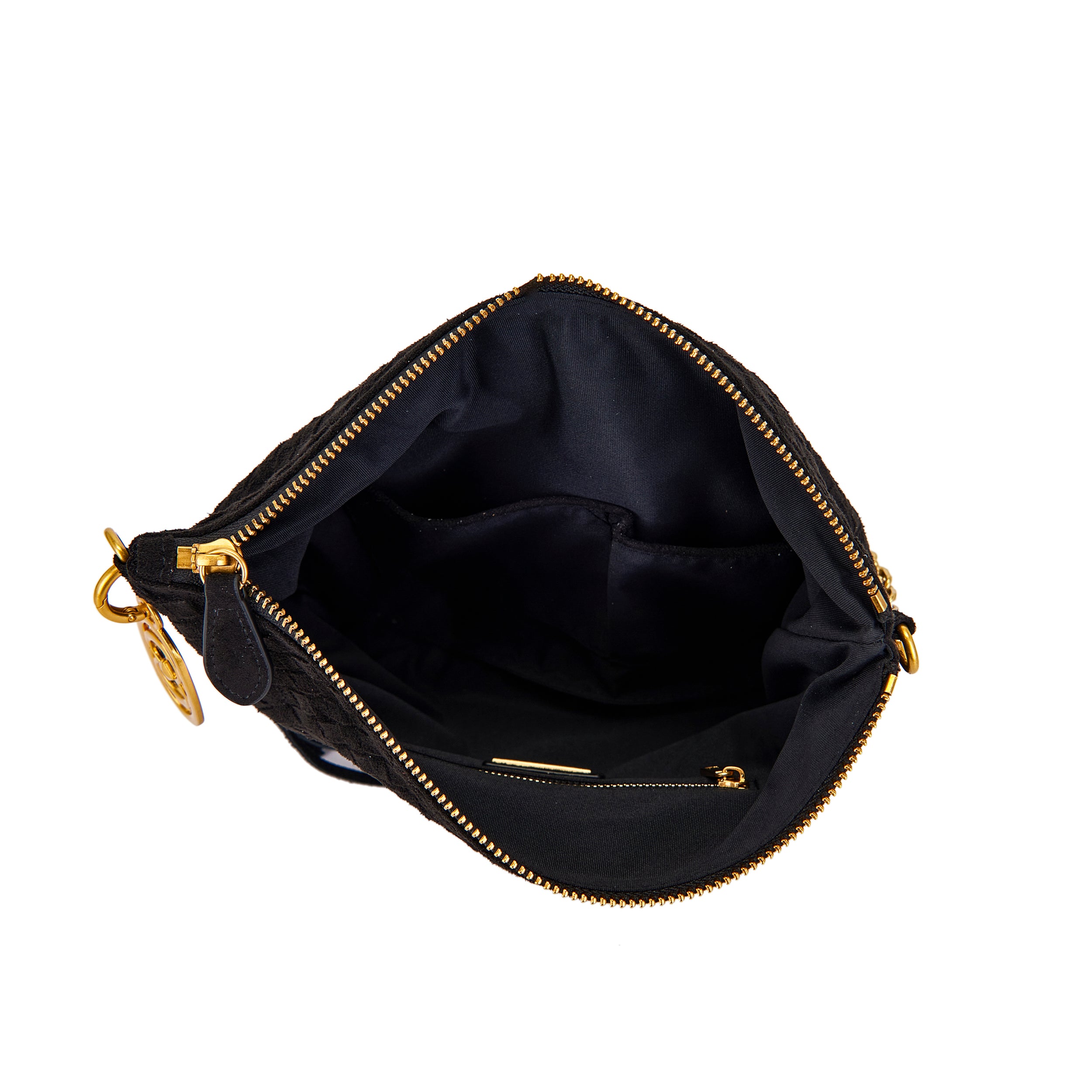 La Carrie Capsule sac bandoulière noir éco-suède 25x22 cm