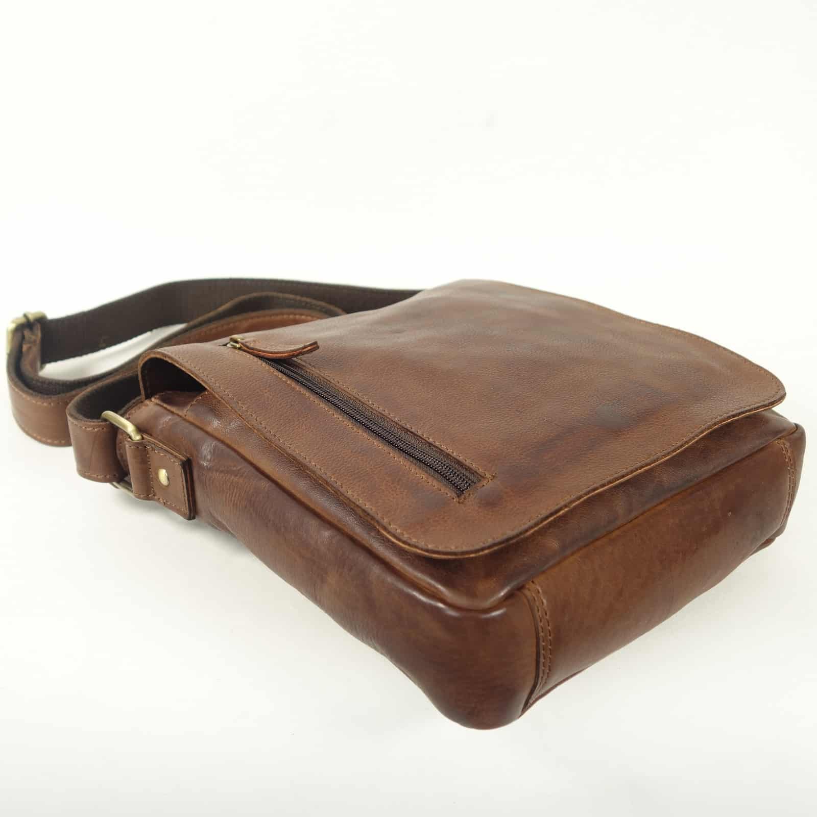 Collection Esprit Cuir FRANCISCO sacoche cuir marron 5 poches