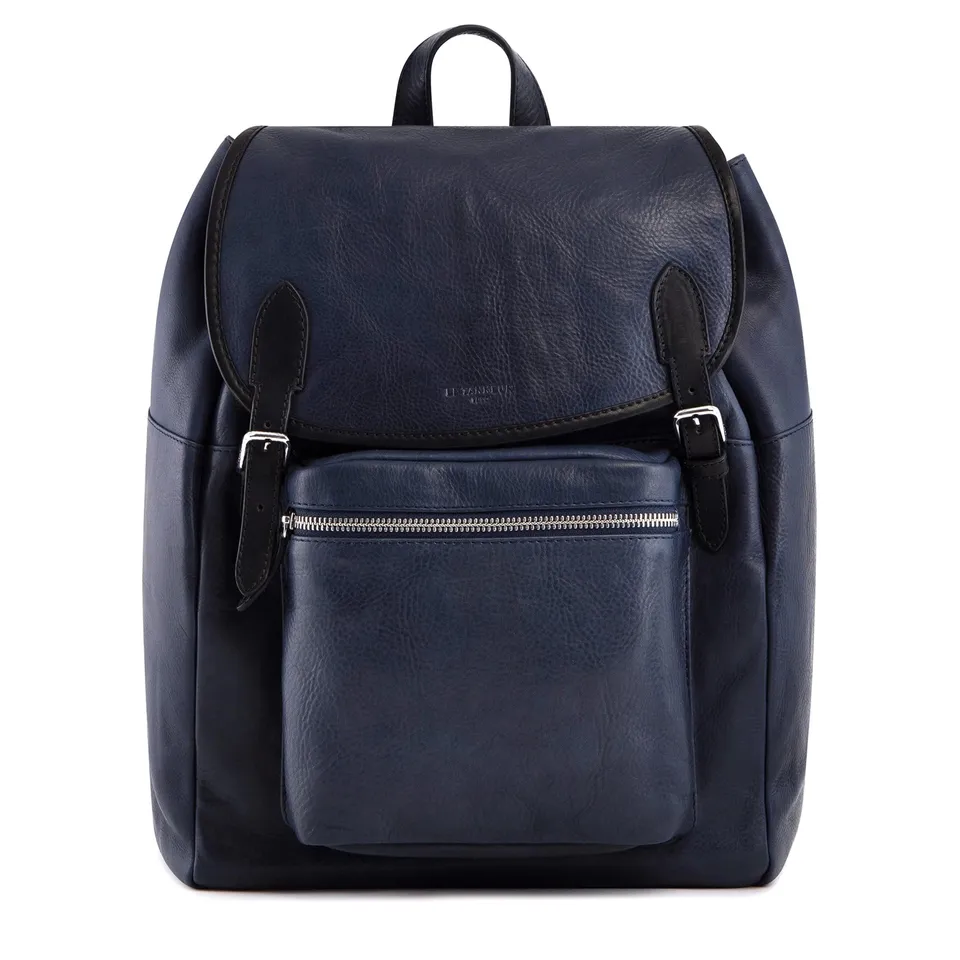 Le Tanneur Gabriel Sac à dos rabat cuir huilé 33 cm