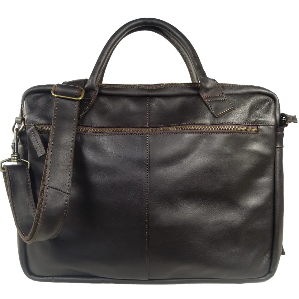 Collection Esprit Cuir GRAHAM cartable cuir marron 17 pouces A4