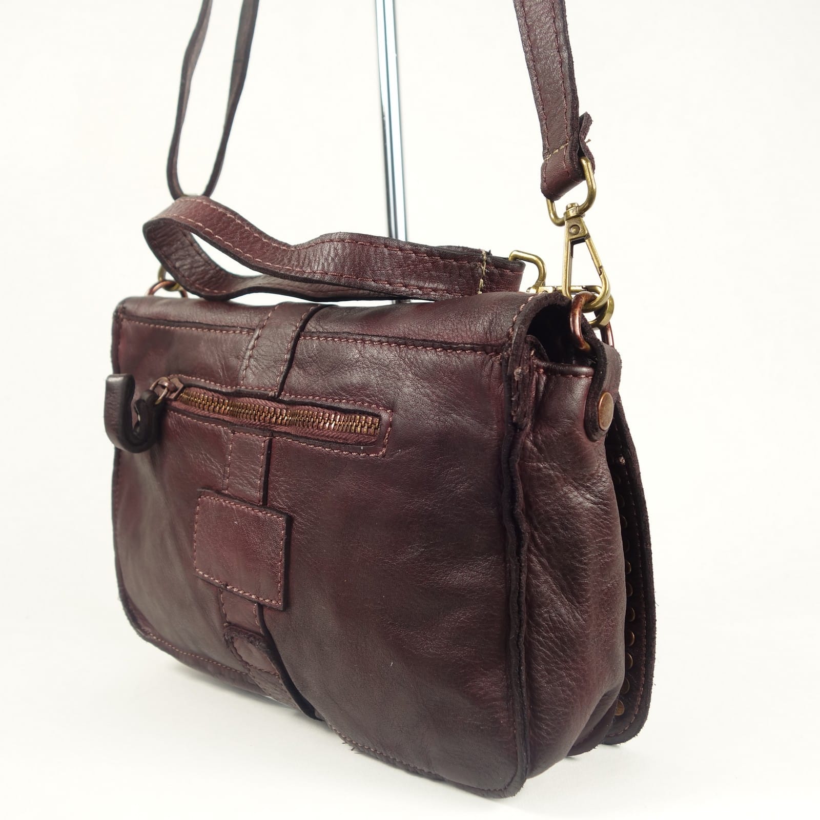 Collection Esprit Cuir Gena mini sac cuir bordeaux vintage