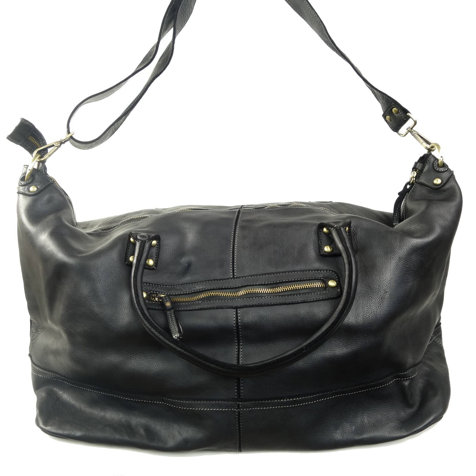 Collection Esprit Cuir LORENZO sac voyage cuir noir 48h