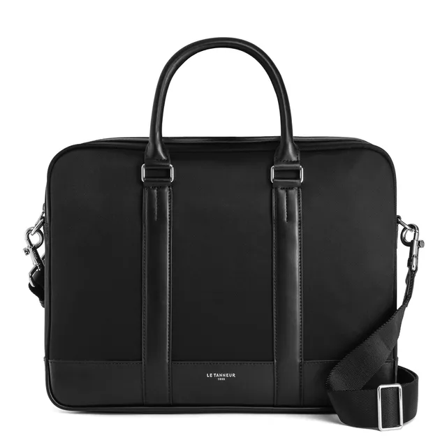Le Tanneur Gaspard Tgas4000 sacoche toile et cuir 38,5 cm