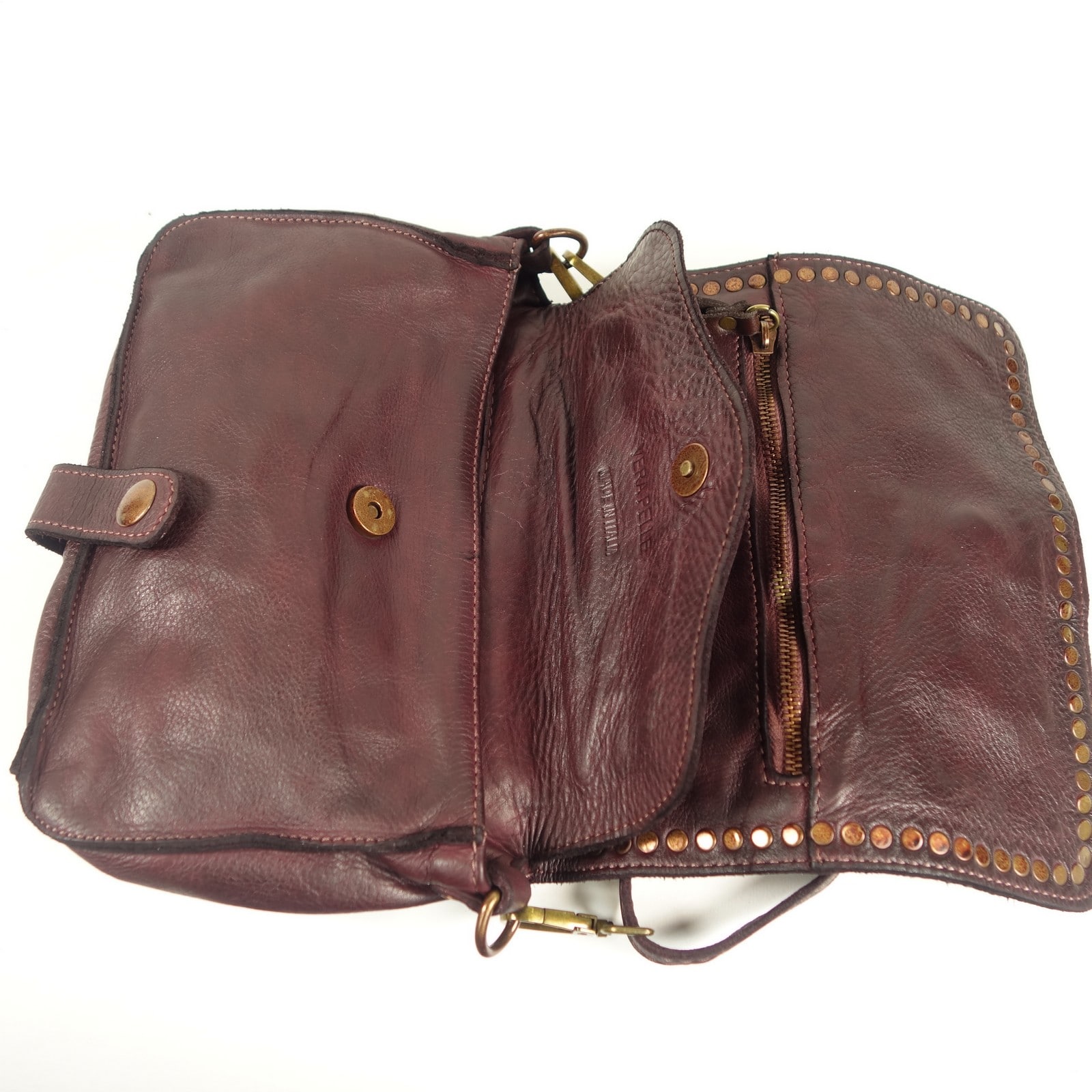 Collection Esprit Cuir Gena mini sac cuir bordeaux vintage