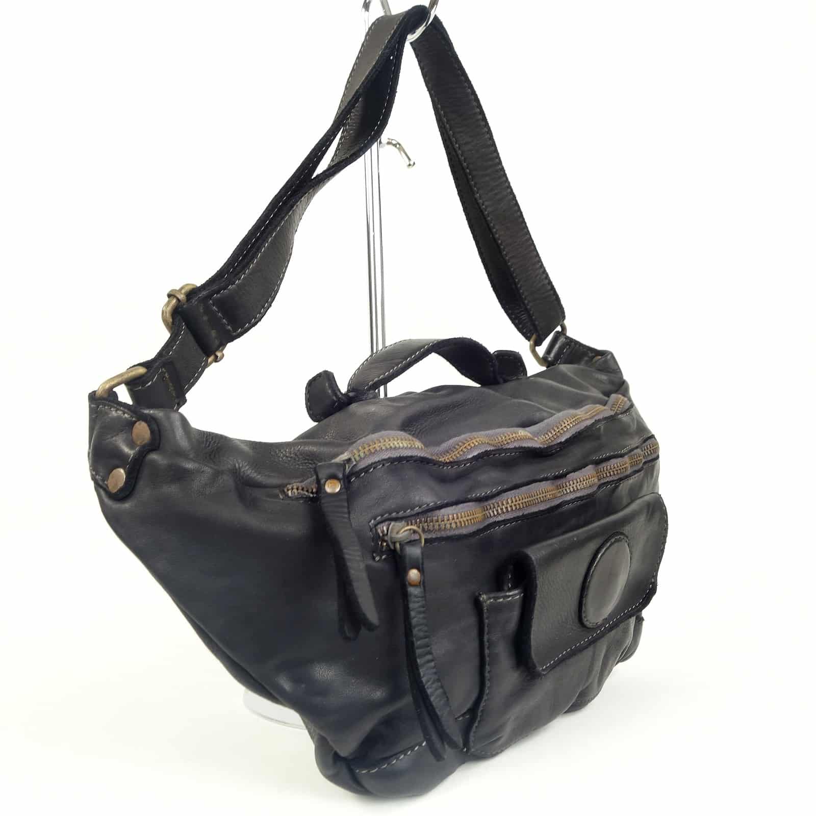 Collection Esprit Cuir DARIO sac banane XL noir cuir