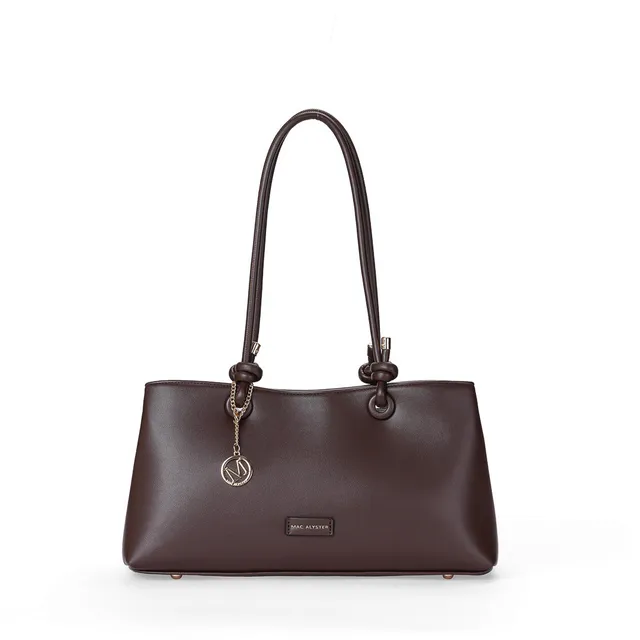 MAC ALYSTER MANDORA sac shopping allongé chocolat pailleté