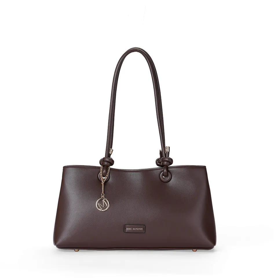 MAC ALYSTER MANDORA sac shopping allongé chocolat pailleté