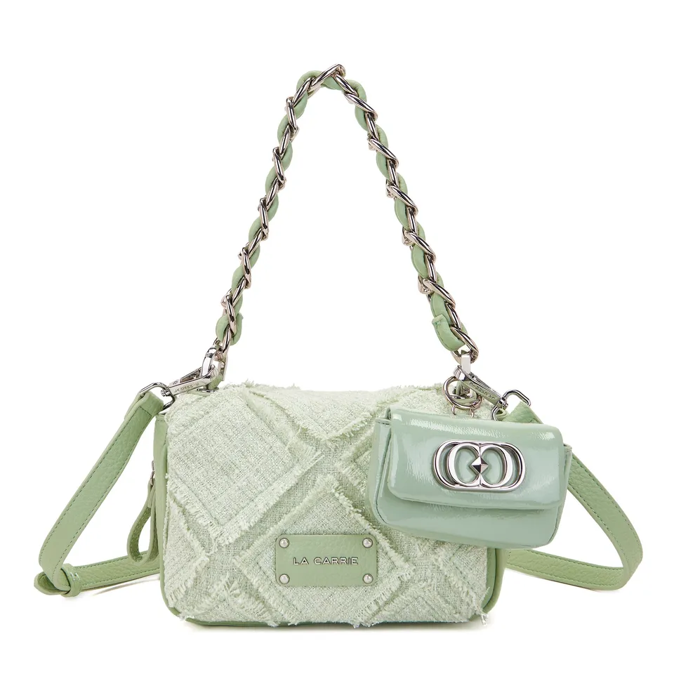 La Carrie Isabel Cross sac bandoulière vert canvas 21x11x13cm