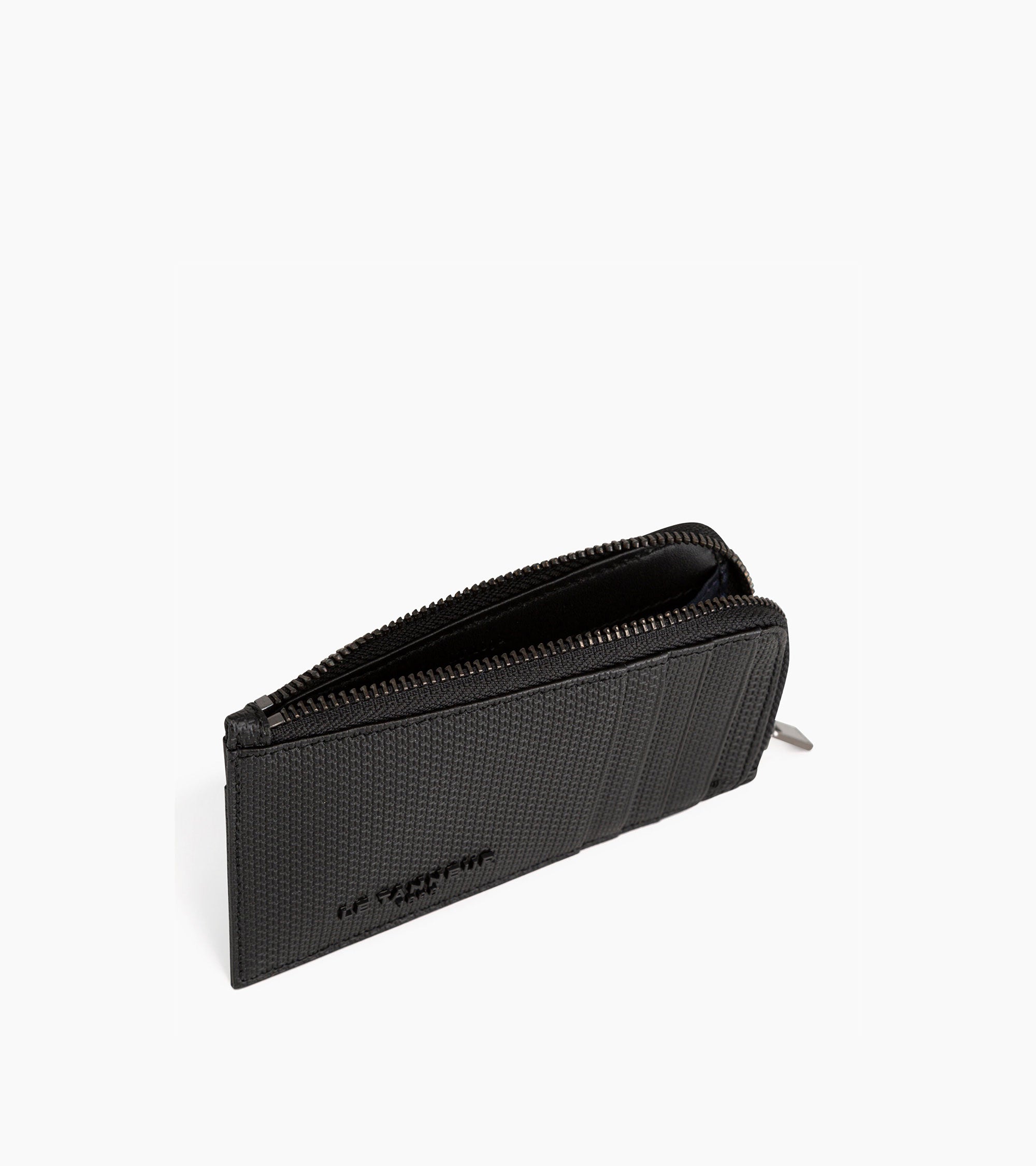 Le Tanneur Emile porte-cartes cuir noir zippé