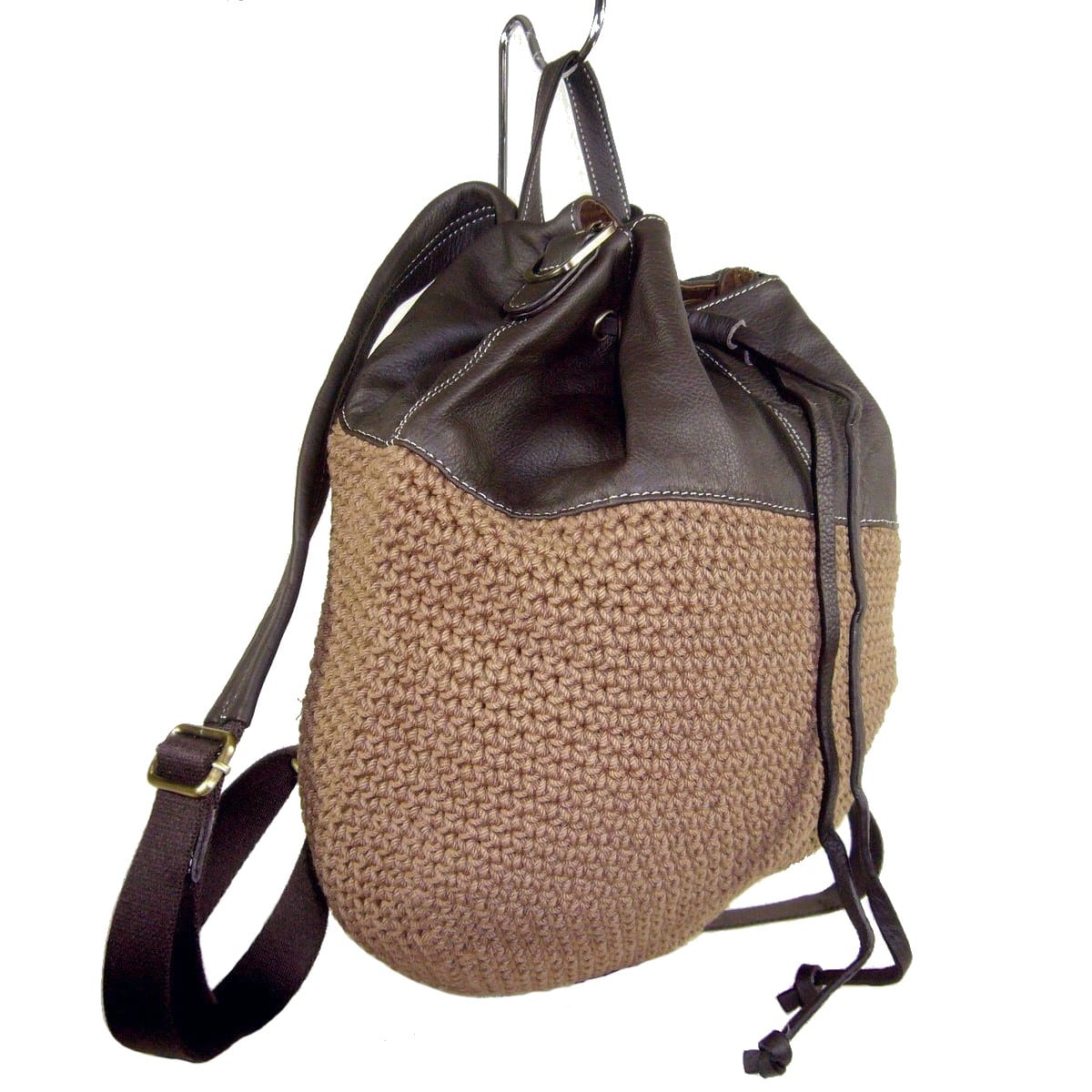 Collection Esprit Cuir MARLIE sac a dos camel maille