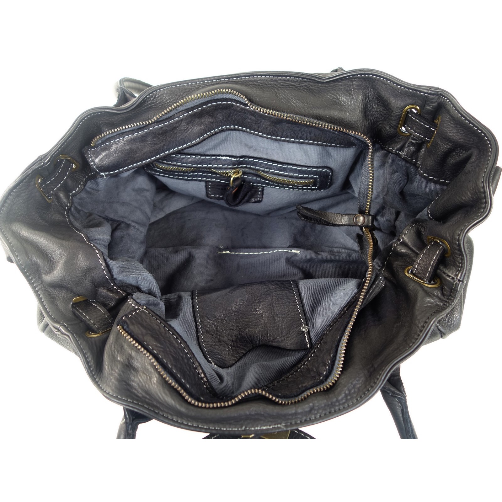 Collection Esprit Cuir MATILDA grand sac cuir noir vintage