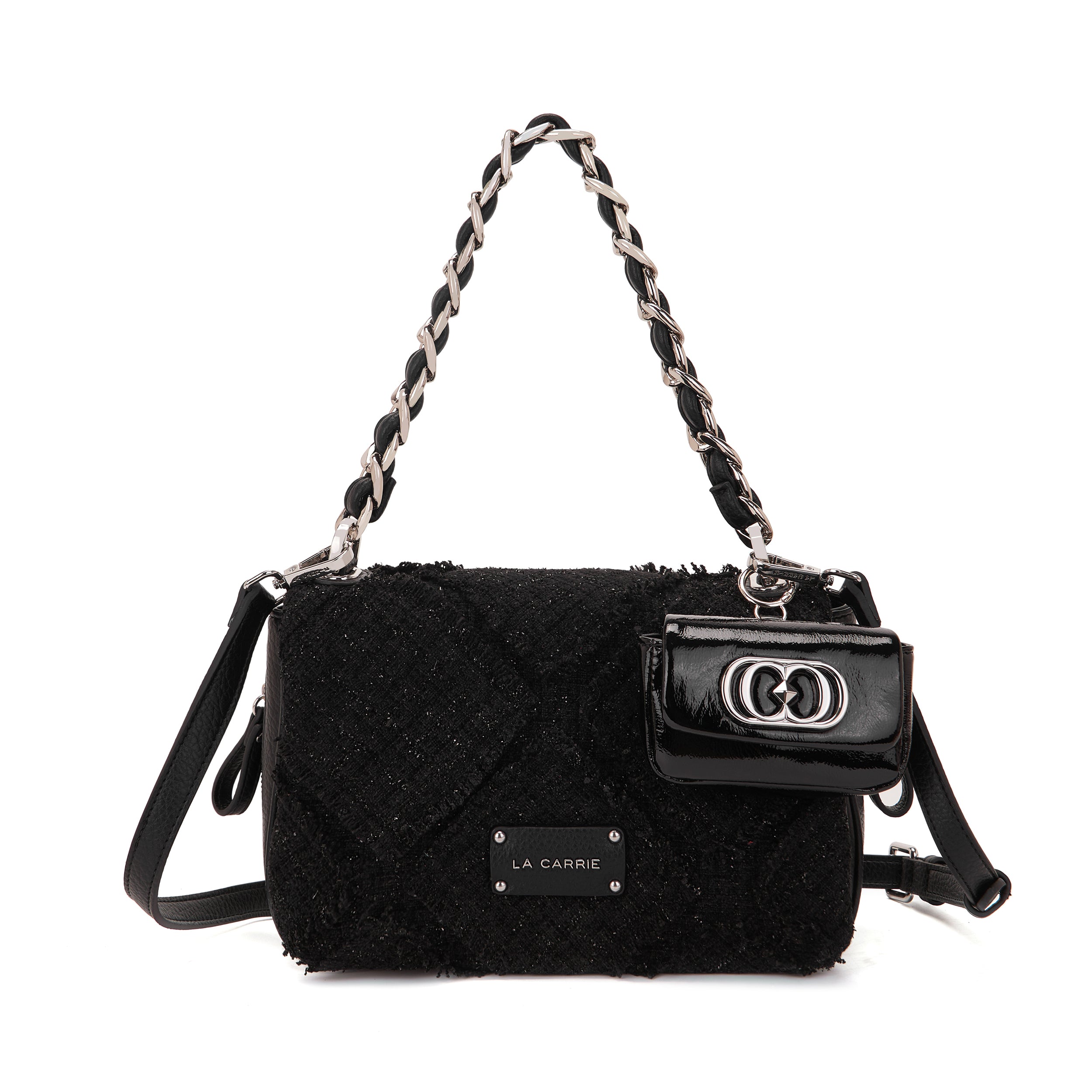 La Carrie Isabel Cross sac épaule black toile 32 cm