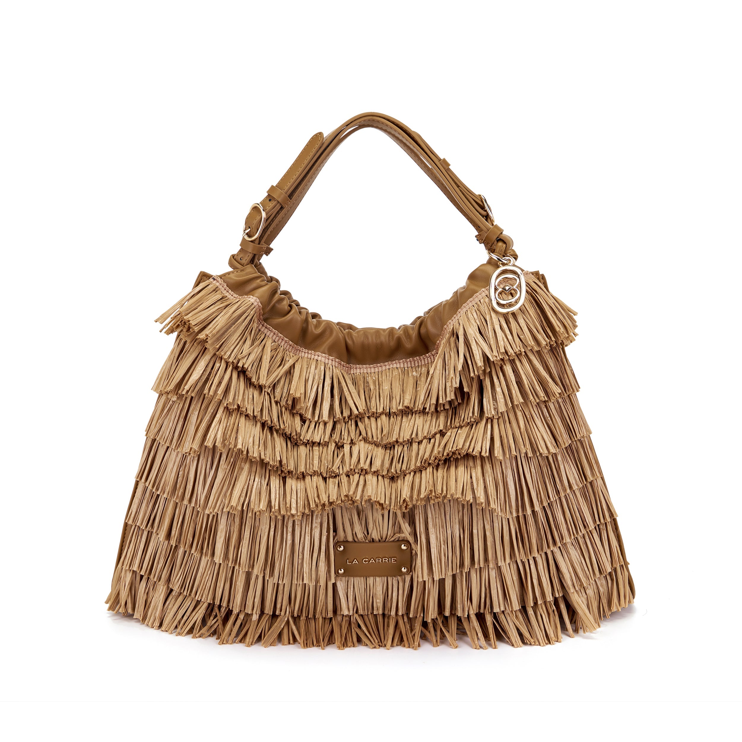 La Carrie Sunflower sac cabas raffia beige 44 cm été