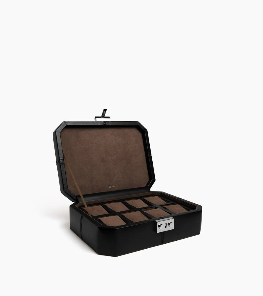 Le Tanneur coffret 8 montres cuir noir fermoir T