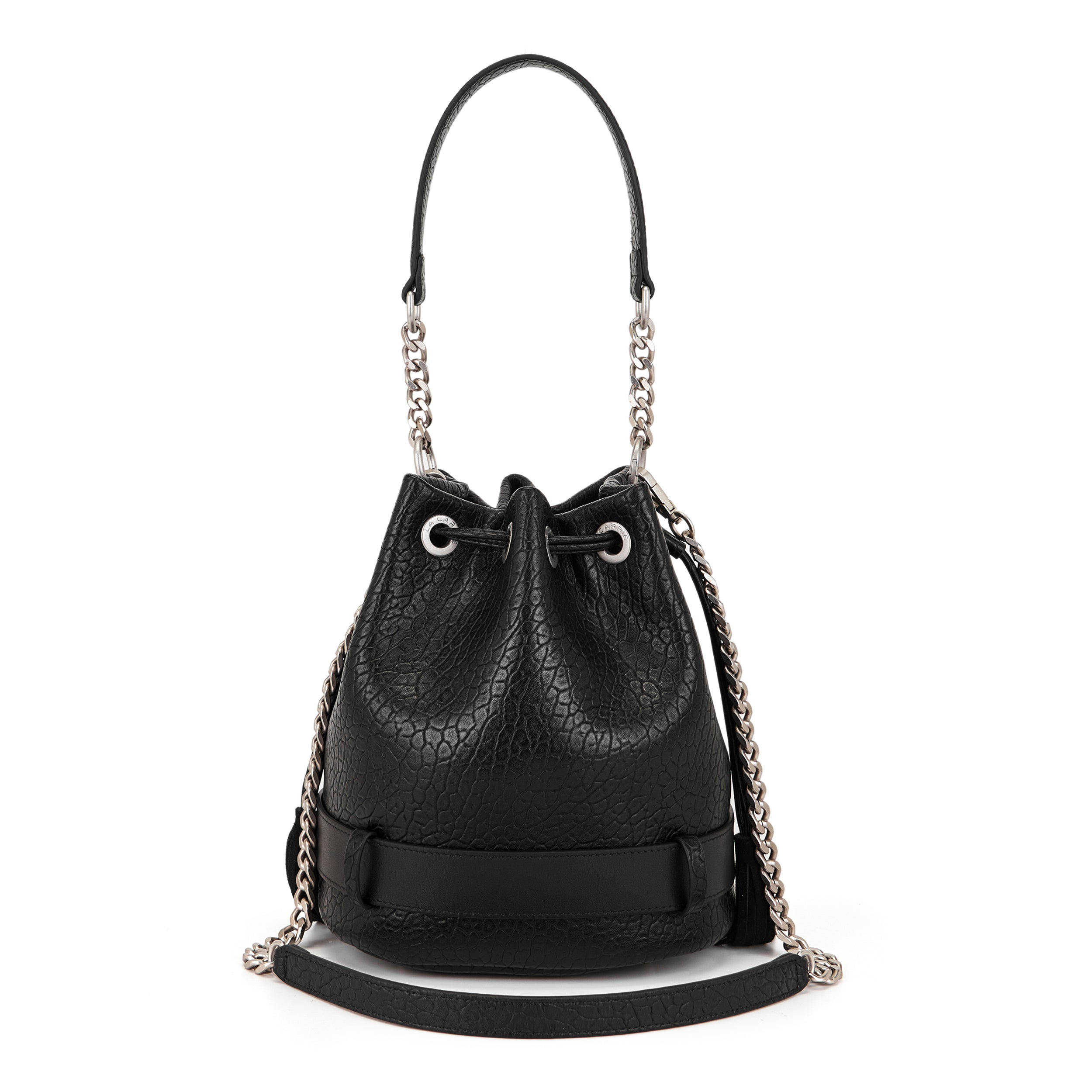 La Carrie Belty sac seau noir PU 24x17x26