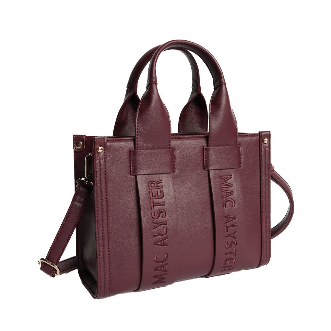 MAC ALYSTER BASIC CLOVER Petit sac Bordeaux brodé 26 cm