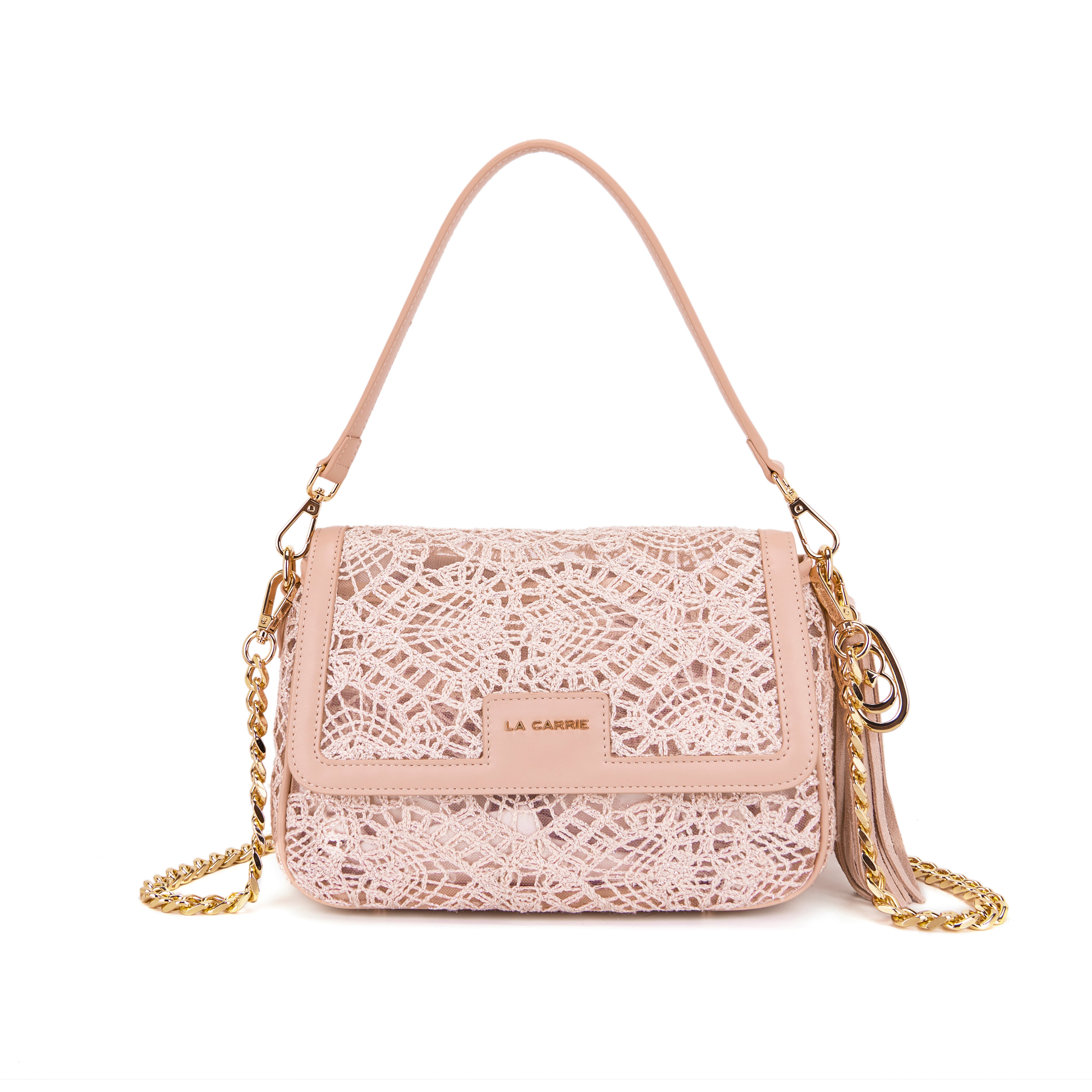 La Carrie Versailles sac à main rose crochet 29,5 cm