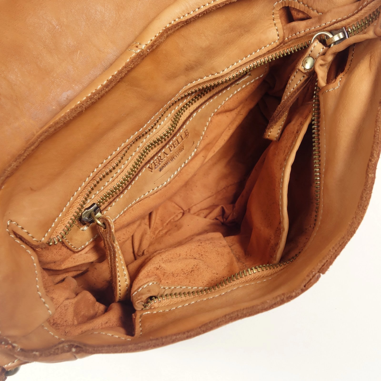 Collection Esprit Cuir Lara Petite Besace Cuir Naturel Vintage
