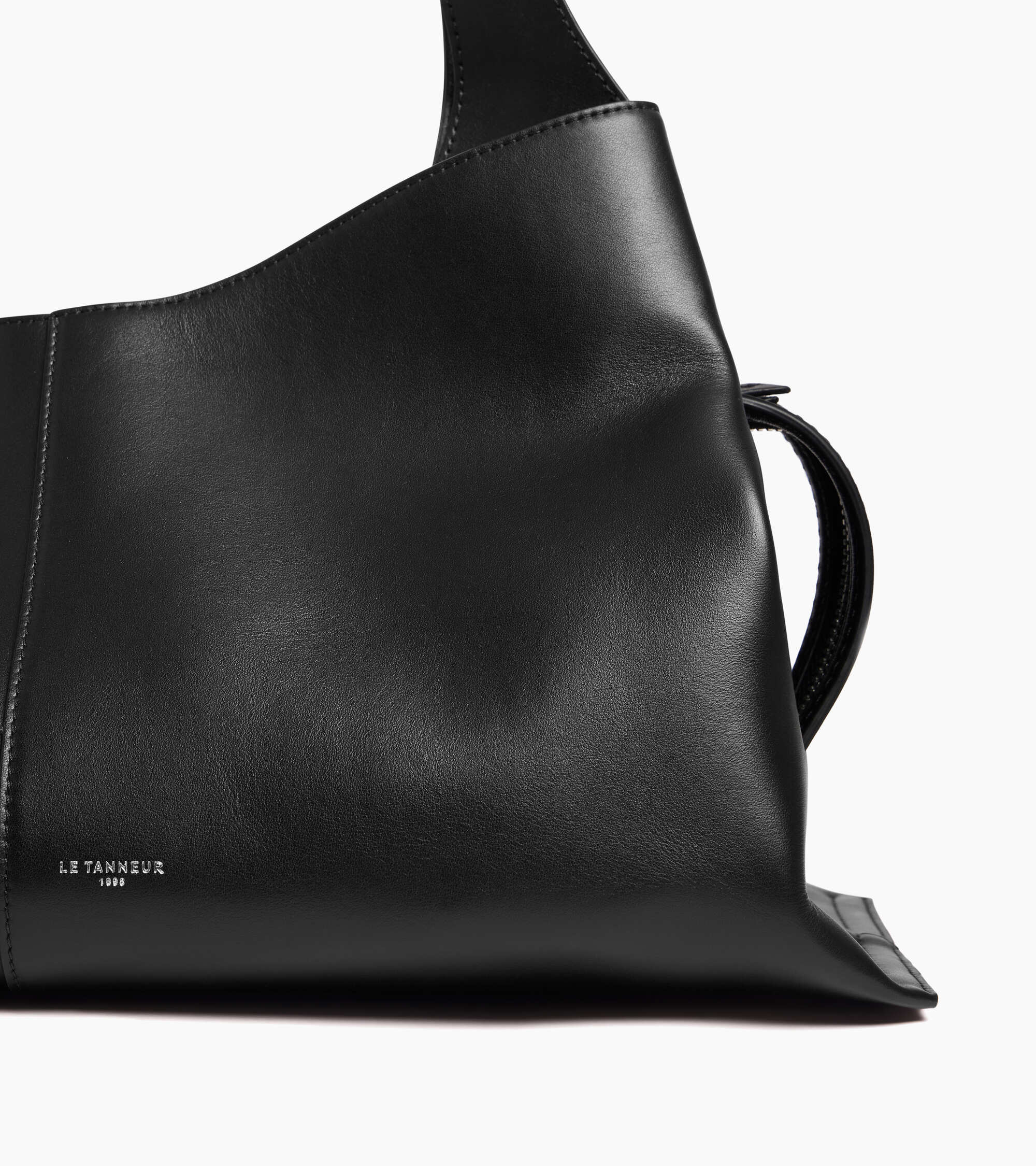 Le Tanneur Félicie Grand Cabas Cuir Lisse Noir Zippé