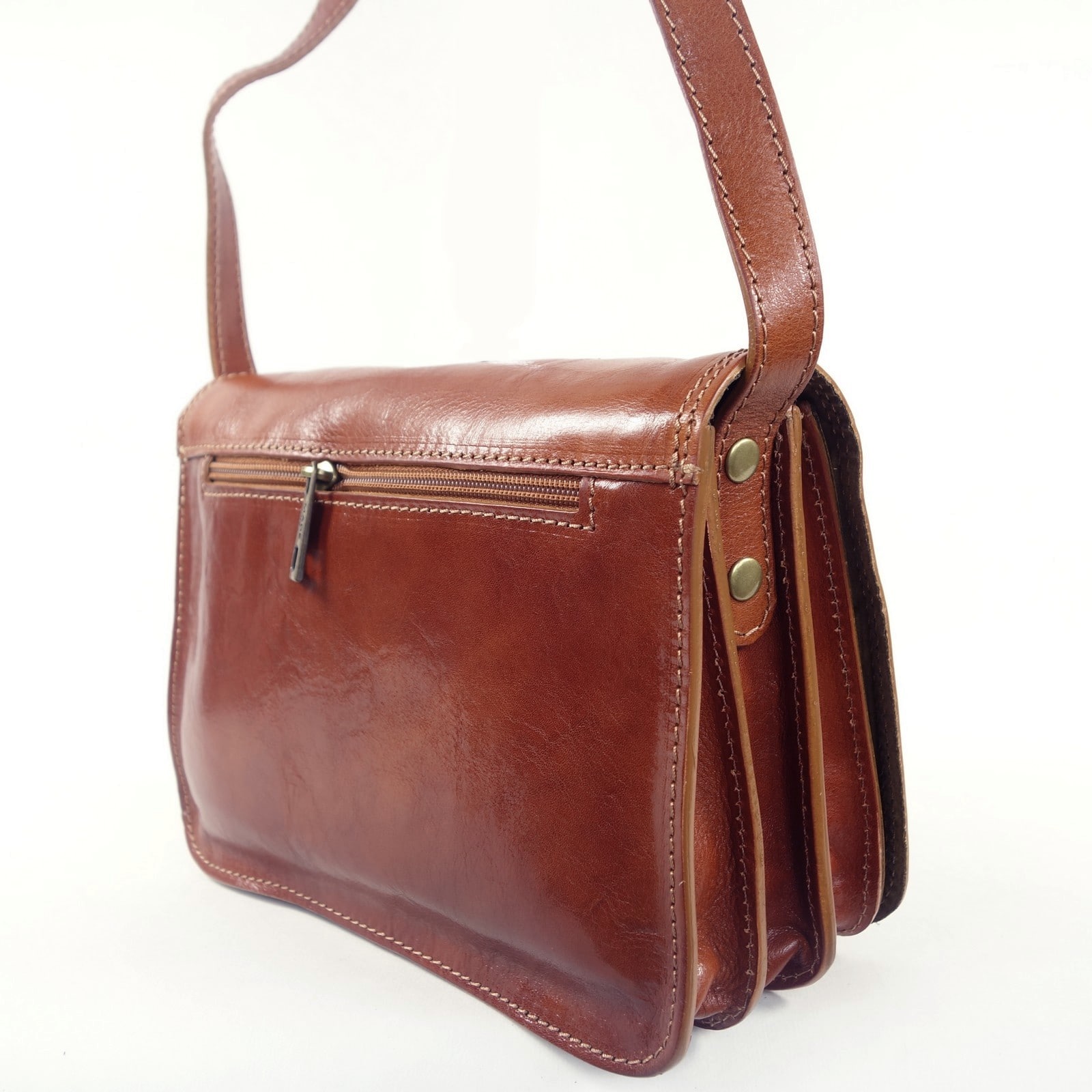 Collection Esprit Cuir CONNIE sac bandoulière cuir cognac