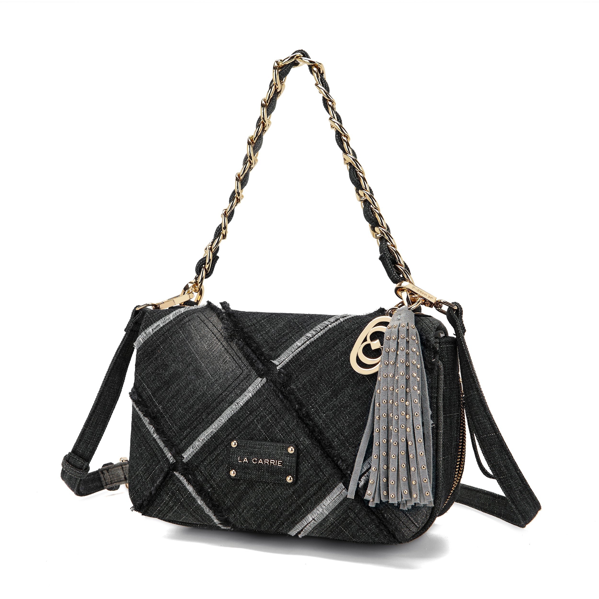La Carrie Isabel Cross sac bandoulière noir canvas 32x13x19cm